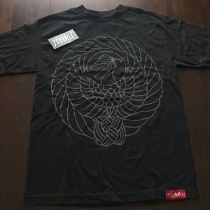 VINTAGE HALLOWAY BLACK SHIRT CRANE BIRD LOGO M